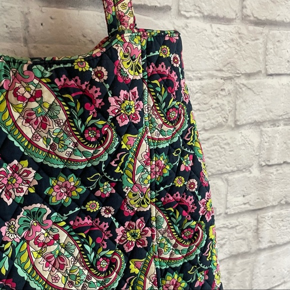 VERA BRADLEY BLUE PINK FLORAL PAISLEY TOTE BAG - Picture 12 of 12